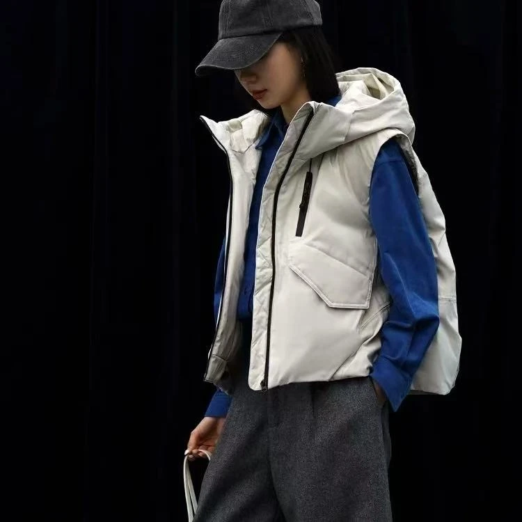 020-01  设计感连帽马甲女拉链款无袖马甲  MJ/0112  Z888