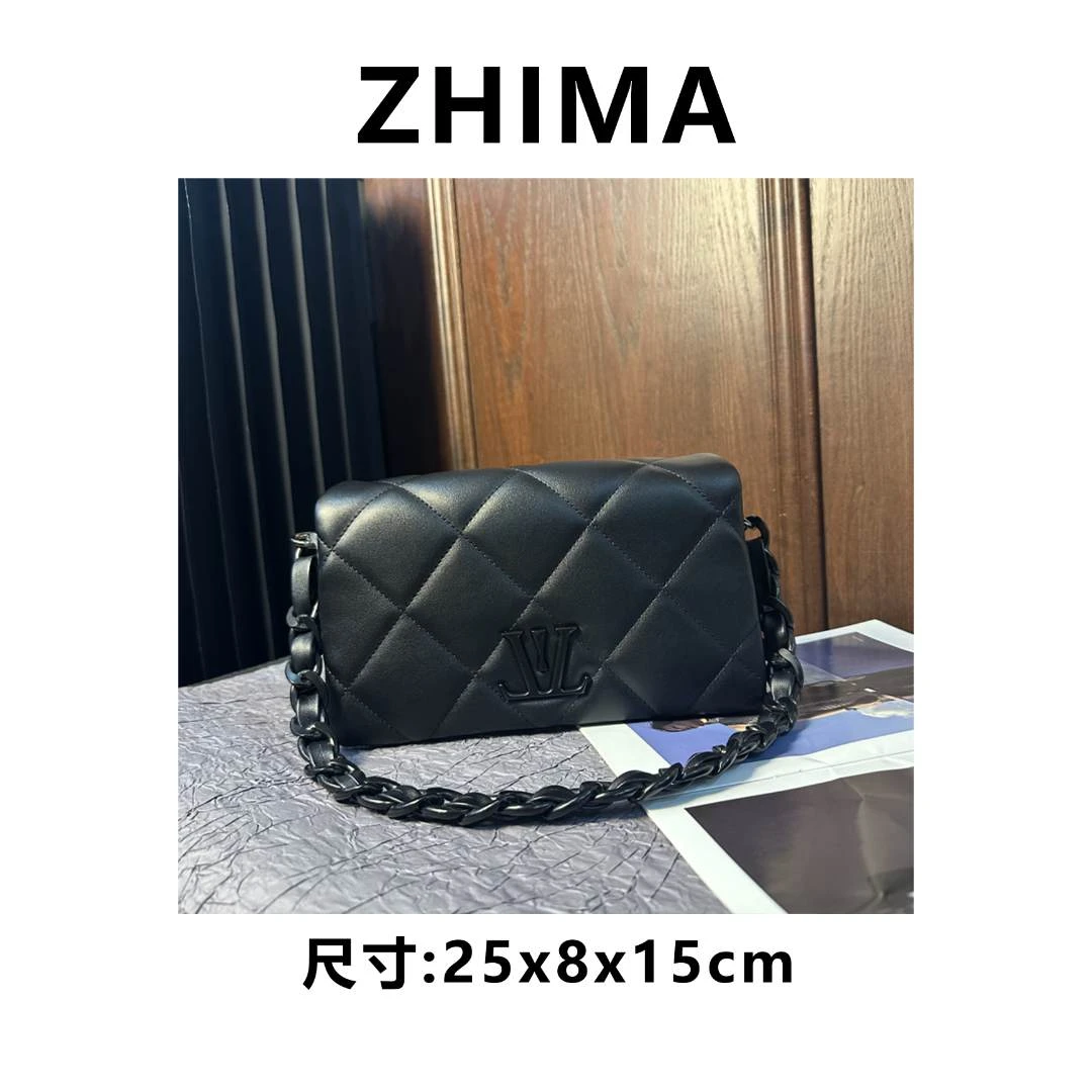 【芝麻集】GQ-89503-黑色RAIN.CUN休闲百搭时尚简约单肩女包