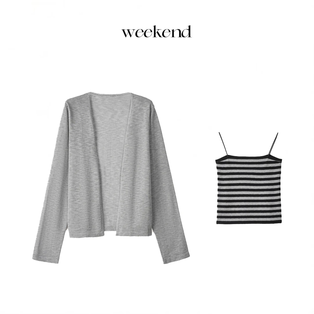 夏季慵懒风V领防晒开衫轻薄套装 2546ZSW1031