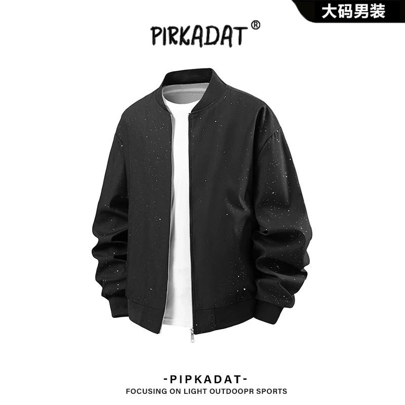 Pirkadat美式高街潮流休闲宽松百搭夹克男秋季新款满天星立领外套