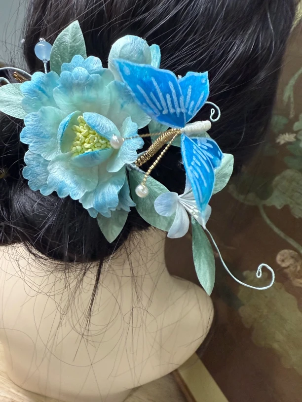 江南浔汉服发饰古风饰品 绒花主体默认软簪改主体找客服