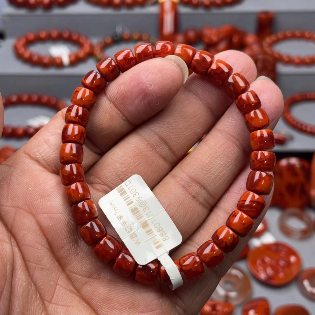 南红玛瑙未镶嵌珠宝奇石单圈7