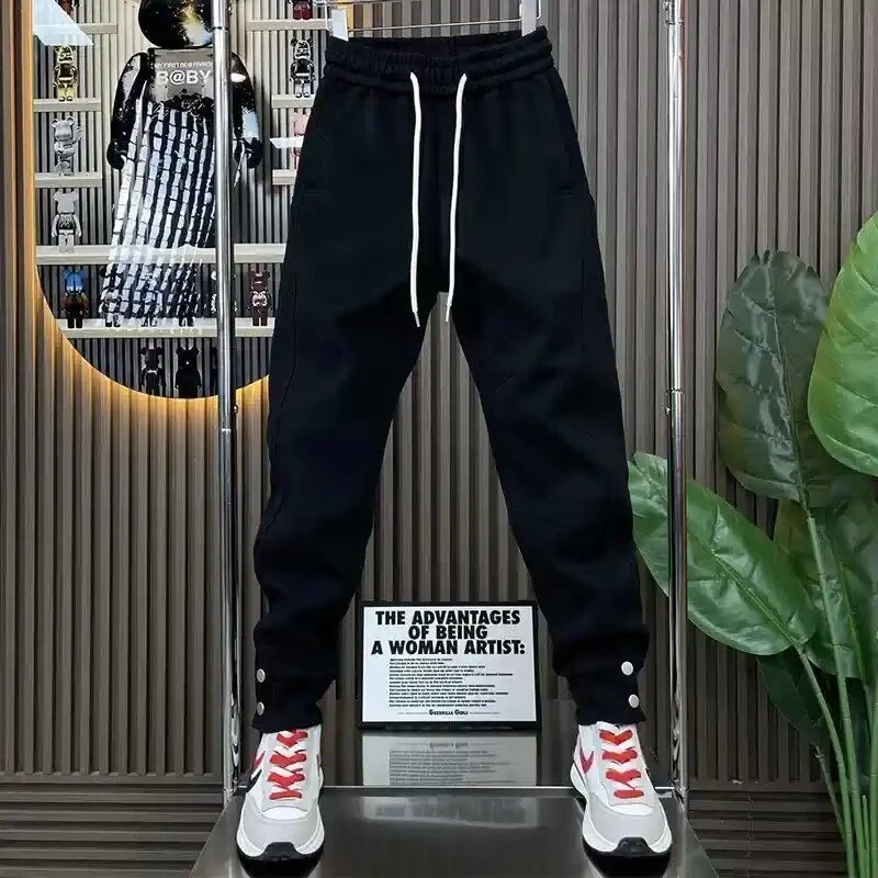 2025潮男束脚裤子百搭ins港风潮男裤百搭休闲裤男宽松直筒休闲裤