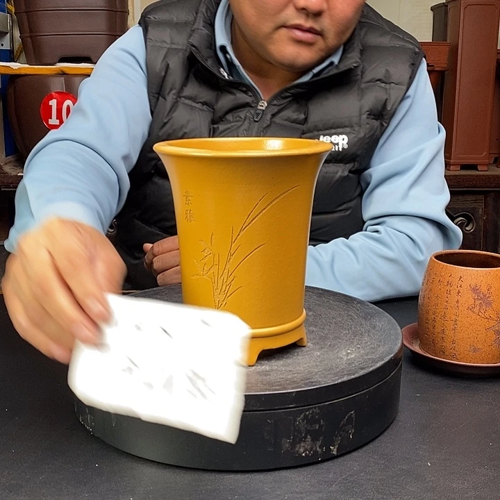 紫砂花盆货号一个LV86