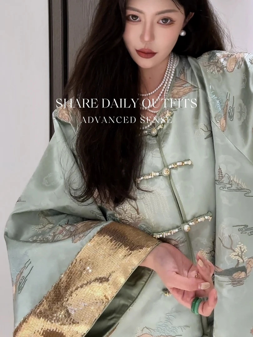 高温妮【碧琅秀漪】重工重磅刺绣新中式洋气外套5e32230