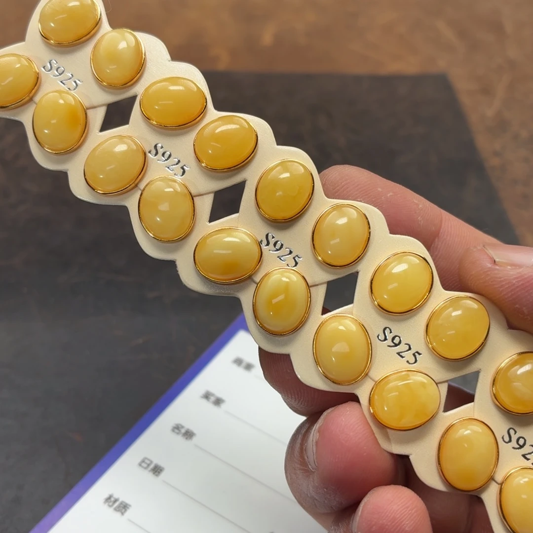 银S925镶嵌琥珀耳饰多样性发货拍一发一