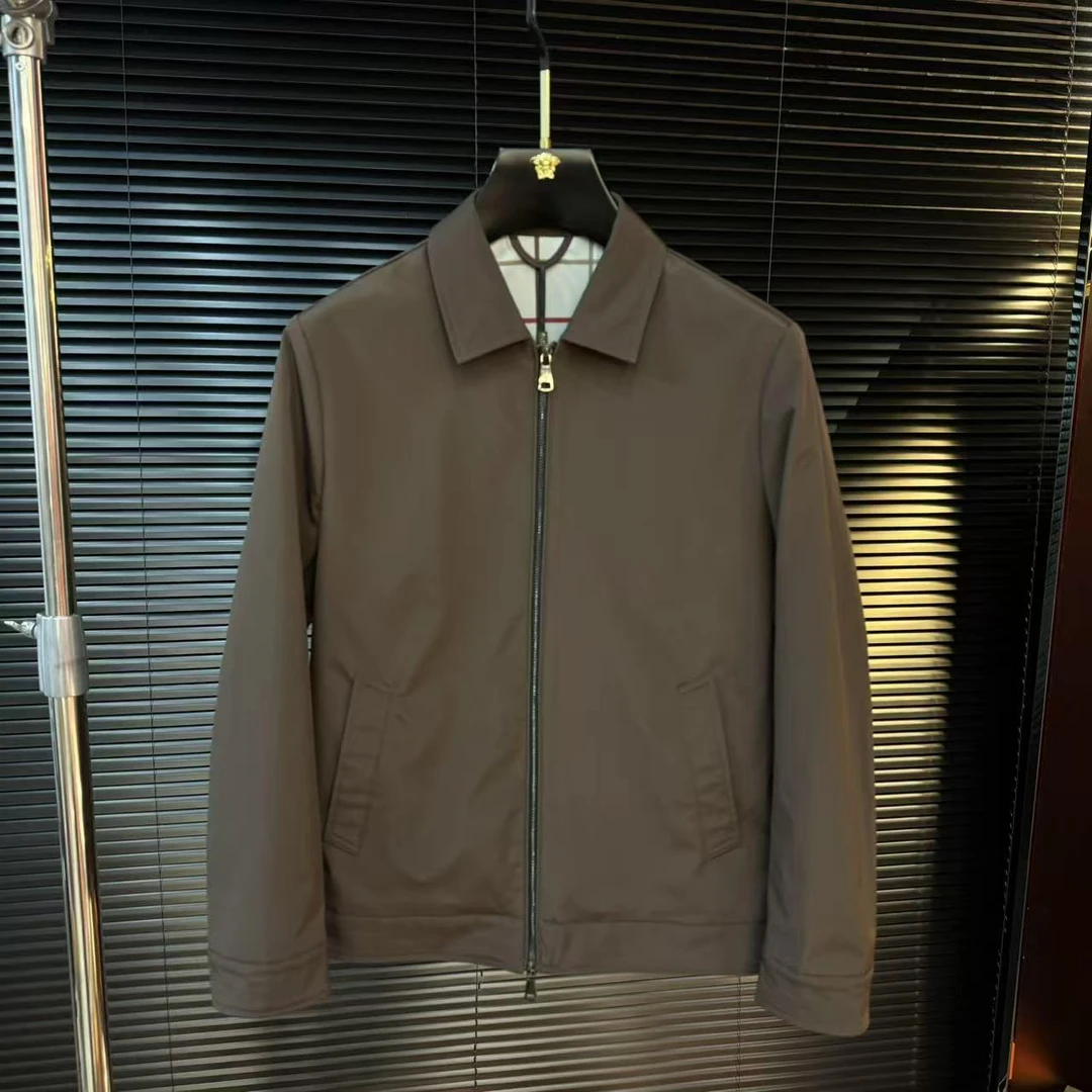 2025春季新款高端进口防水面料男士修身百搭翻领休闲夹克外套