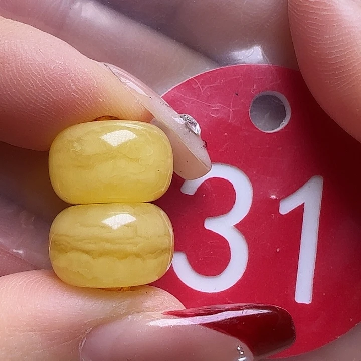 蜜蜡未镶嵌珠宝奇石12.7mm虎皮墩子