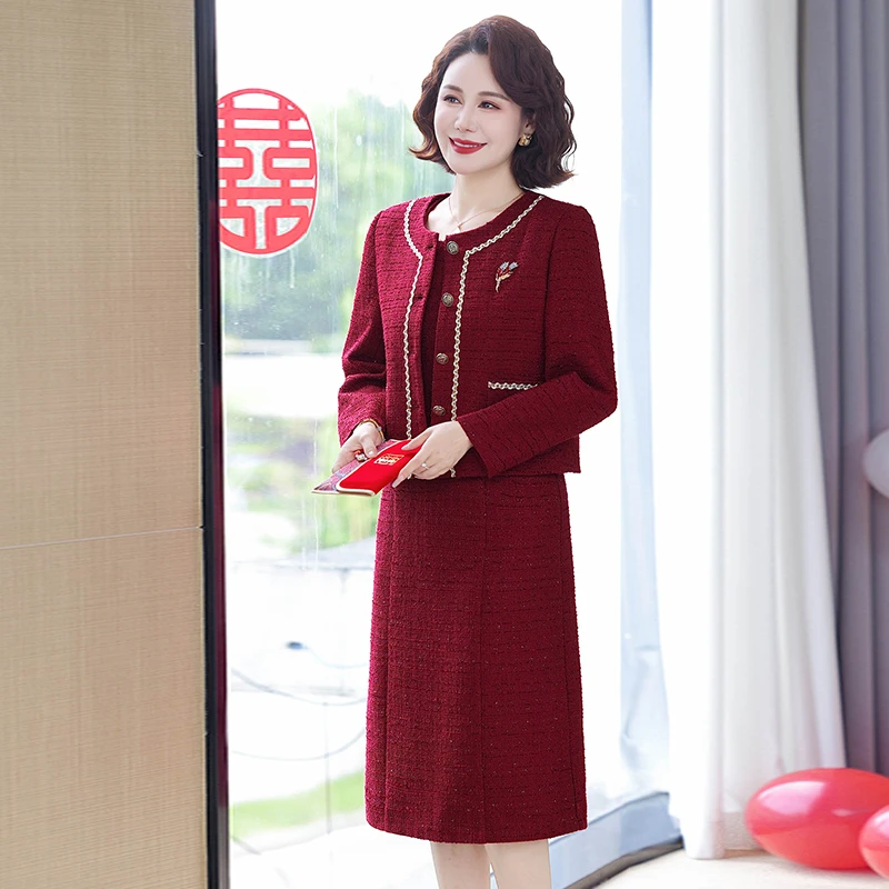 喜婆婆婚宴装小个子改良旗袍结婚女方妈妈礼服连衣裙高端大气