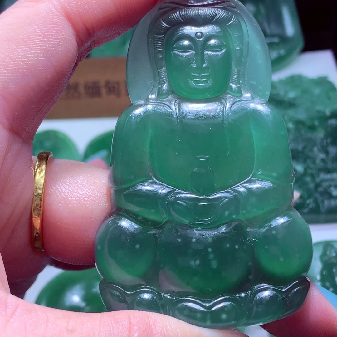 定制翡翠未镶嵌天然缅甸翡翠A货毛货挂件