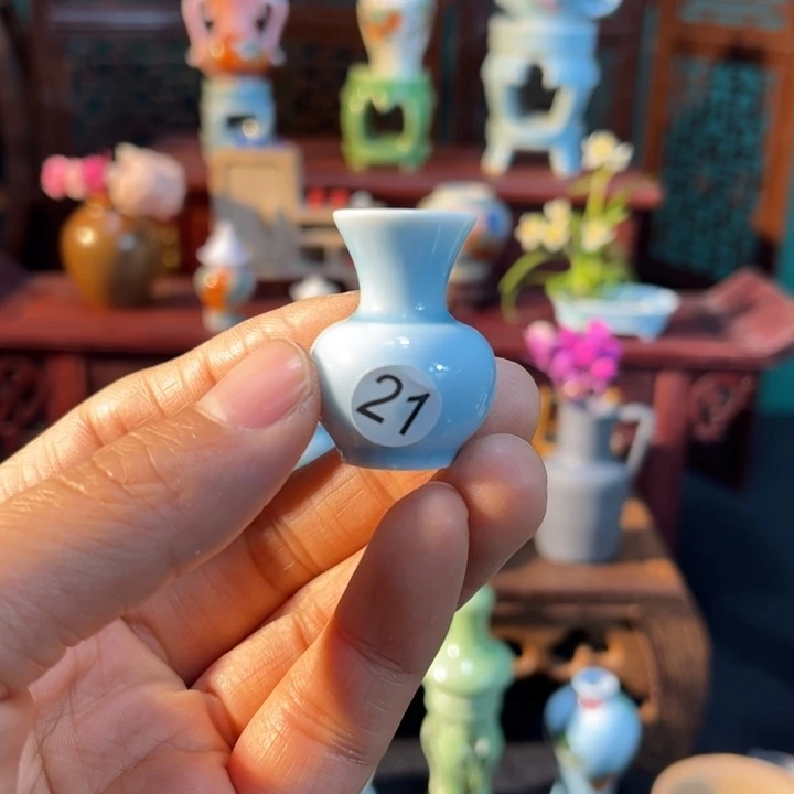 摆件微陶老王迷你花瓶