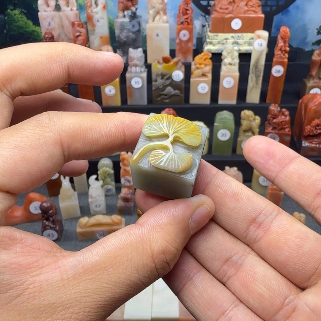 寿山石印石天青蓝2.2公分印面