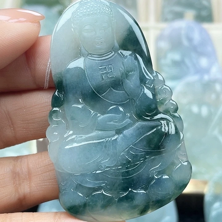 颈饰未镶嵌翡翠小****输天然缅甸翡翠A货，阿弥陀佛