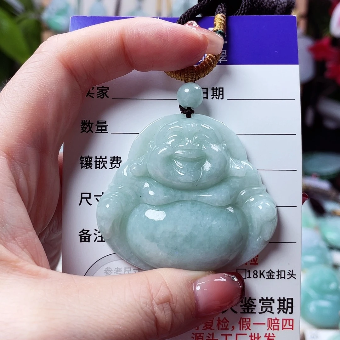 翡翠未镶嵌颈饰佛公03