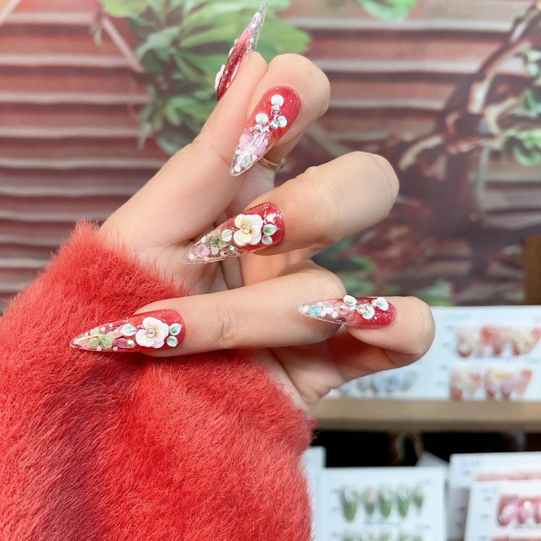 【HZ079永生花】 薯你靓 品牌 原创设计 纯手工雕花穿戴甲可爱