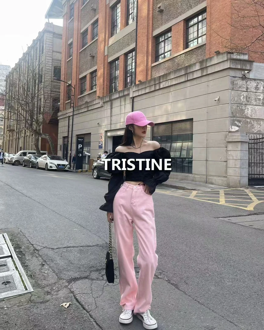 C30-2粉色“净版“牛仔裤（7661）