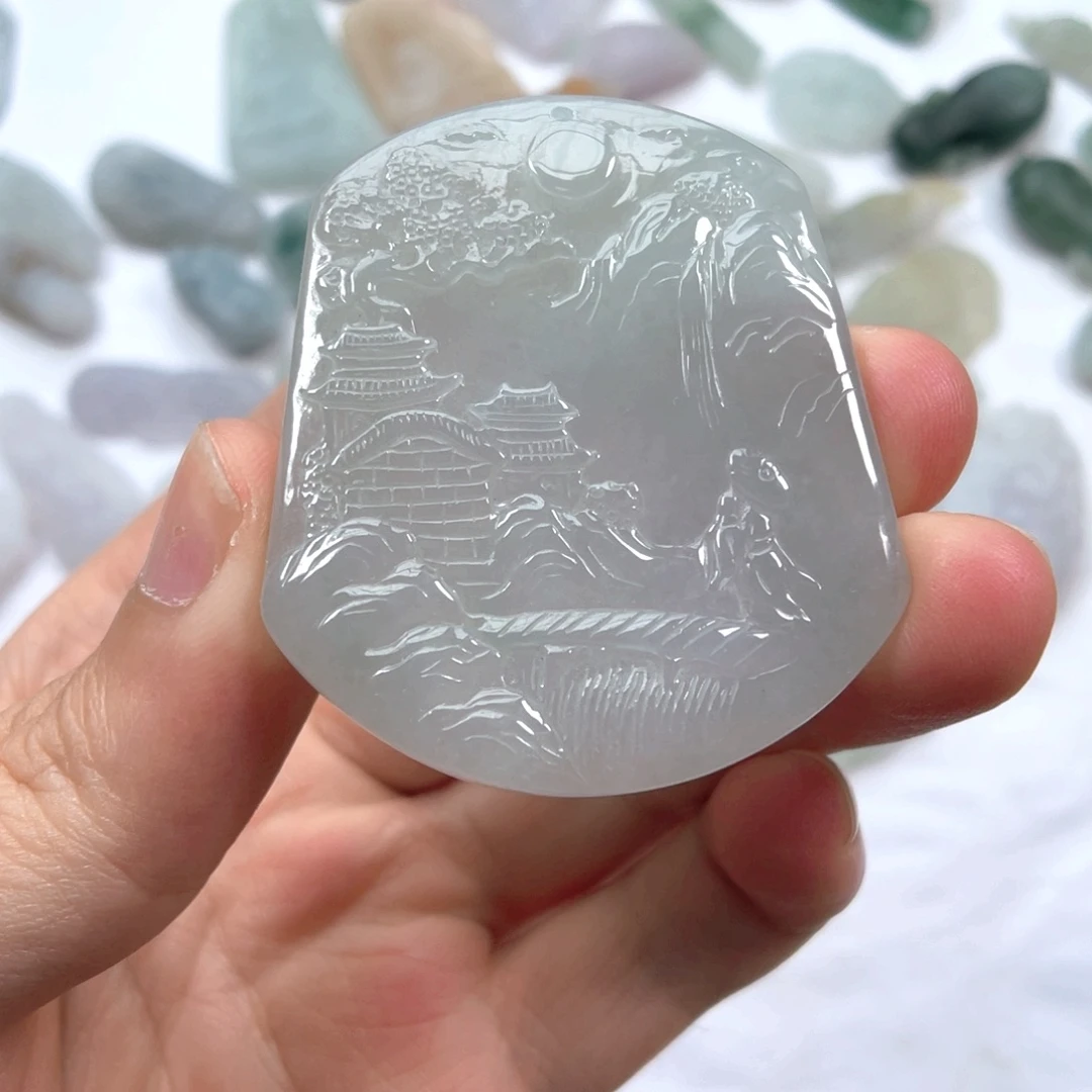 定制翡翠未镶嵌山水