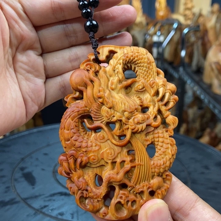 柏木（崖柏）手把件龙牌