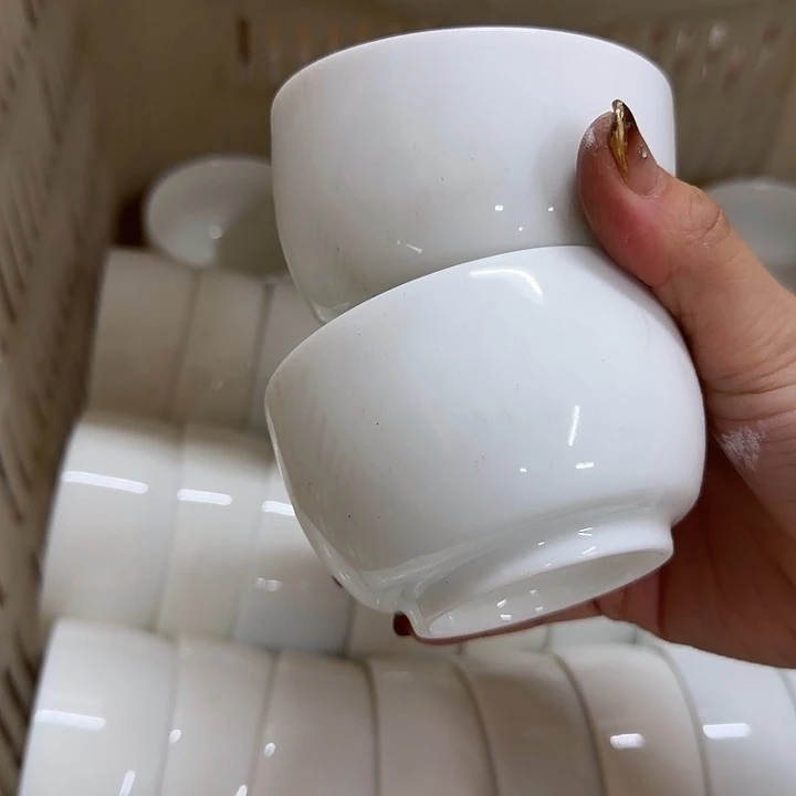 高端羊脂玉茶杯主人杯两个150cc