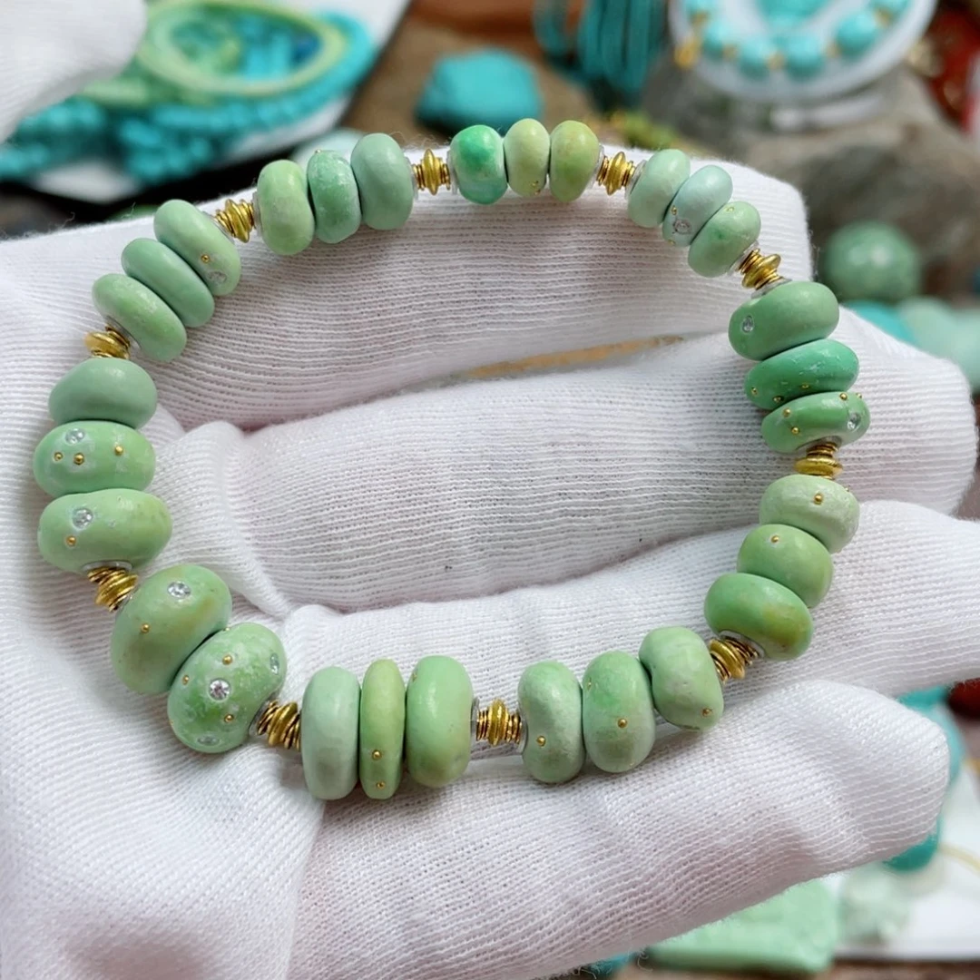 绿松石珠宝奇石18K金镶嵌