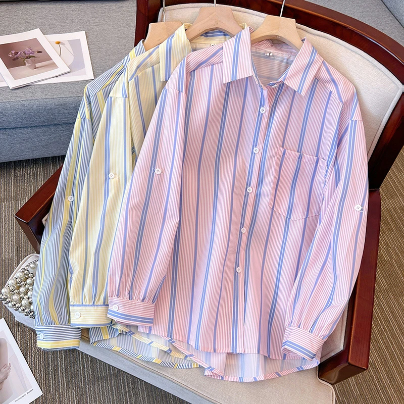 慵懒风洋气气质小清新衬衫简约通勤长袖法式防晒纯棉夏季新款时尚