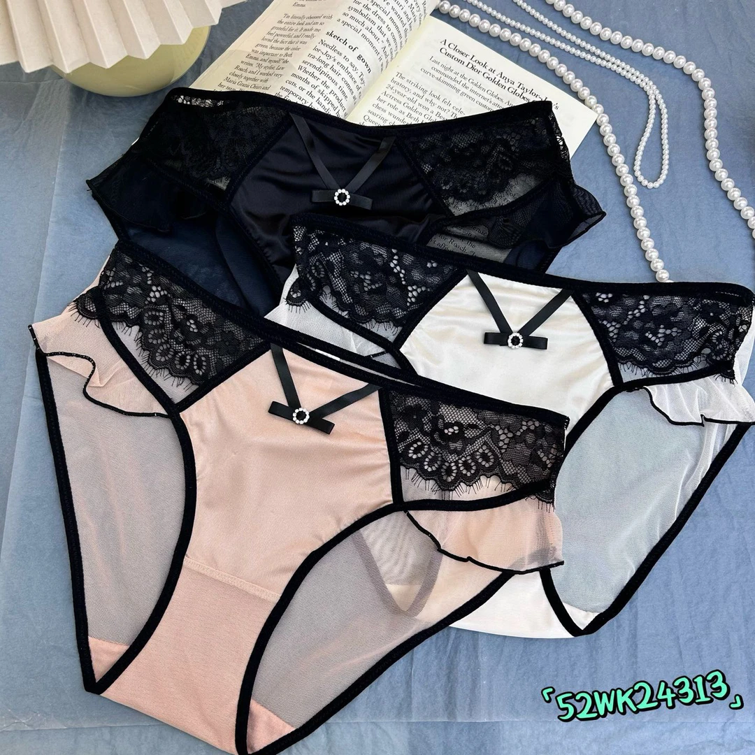 24313云霄玉洁轻奢性感蕾丝女3条装