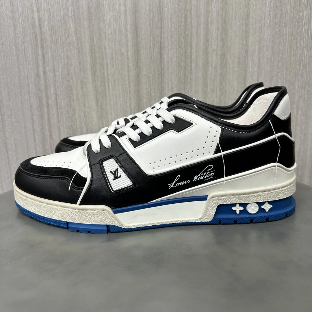 99新 LouisVuitton/路易威登 40码 藤原浩 黑蓝 低帮板鞋