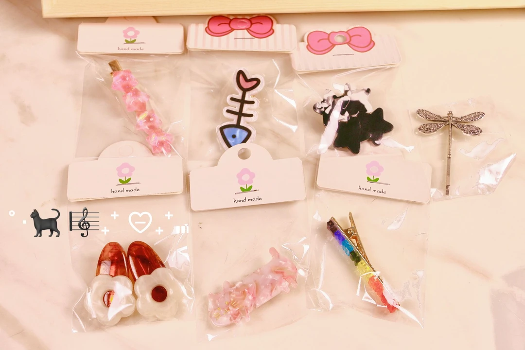 （9个）彩色多巴胺儿童可爱甜美少女心小发夹