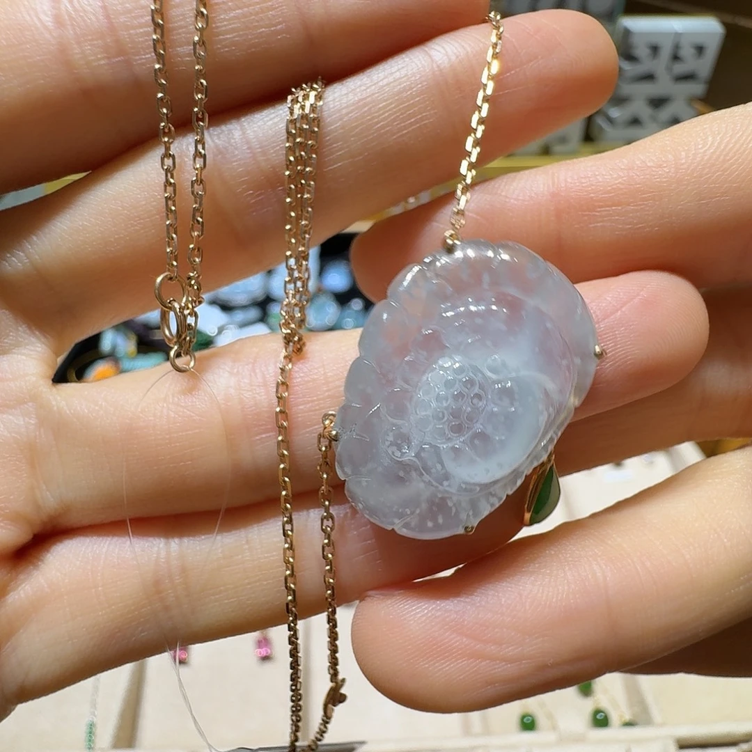 翡翠18K金镶嵌套链