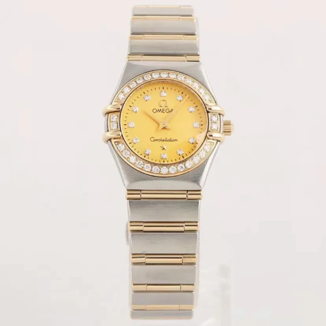 99新 Omega/欧米茄 22.5表径/星座/黄金/黄盘/原钻/女士腕表名表