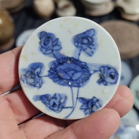 瓷片青花影青杯垫学习标本