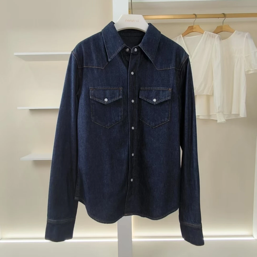 【魏W.D】HD508 女装春简约百搭宽松牛仔外套牛仔蓝