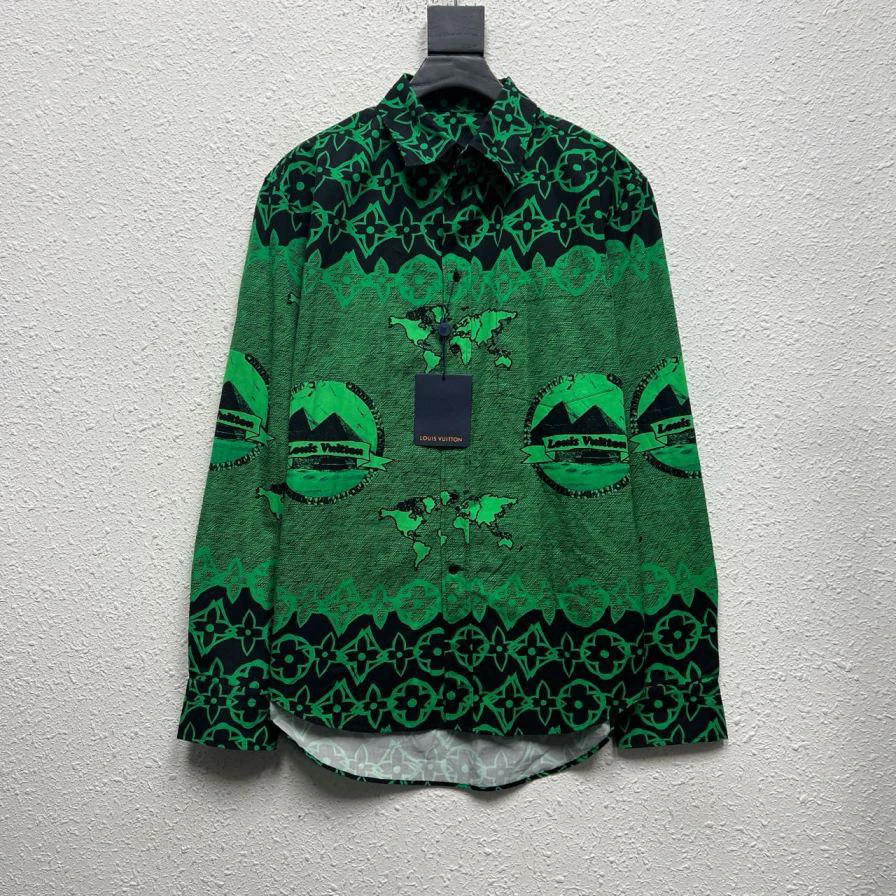 全新未使用 LouisVuitton/路易威登 满印老花衬衫 S YH16272
