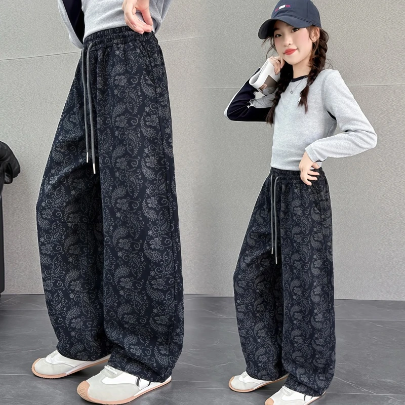 女童裤子2025新款秋装儿童洋气时髦中大童韩系休闲裤阔腿裤长裤潮