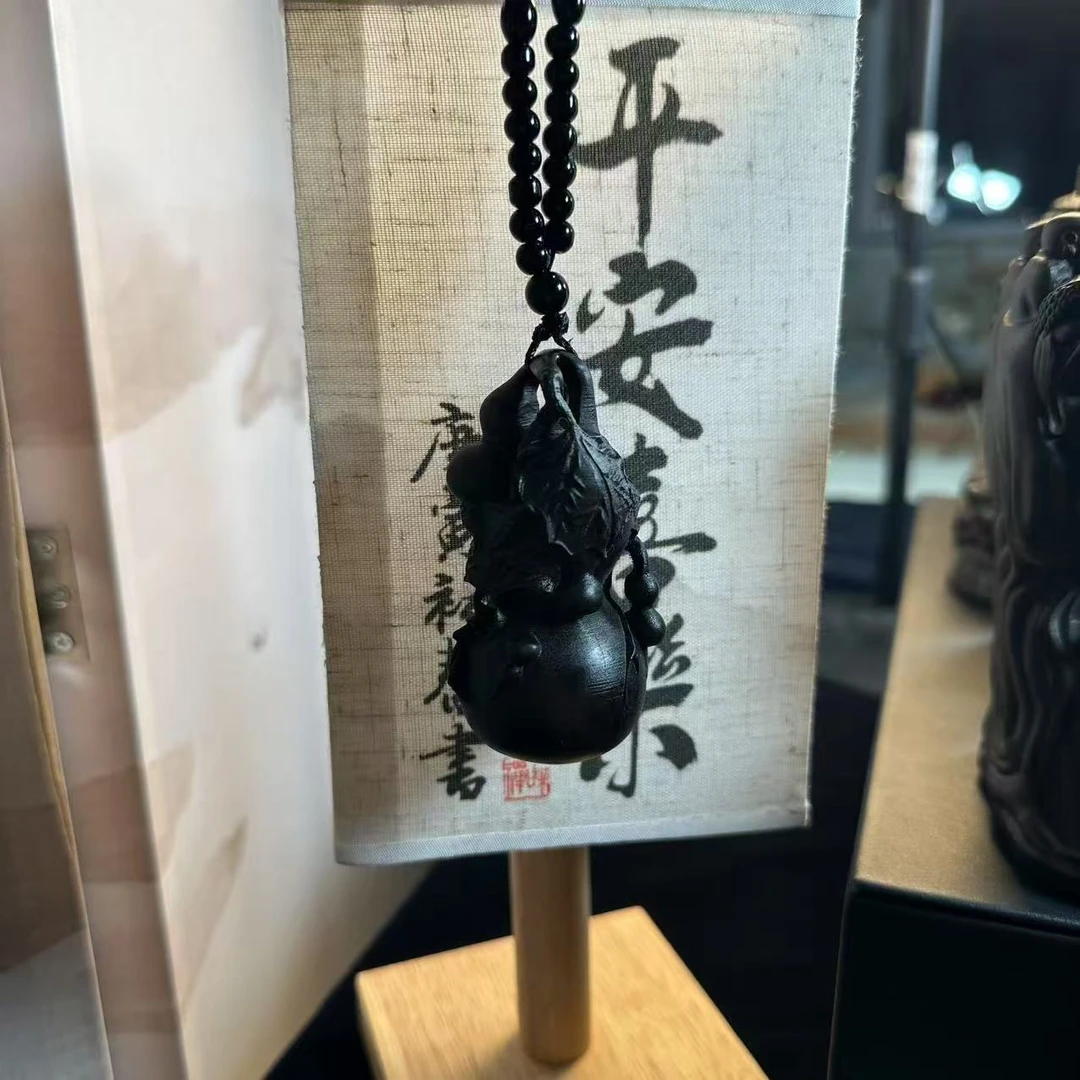 达拉杆手工雕刻五福临门葫芦木雕小摆件文玩挂件手把件把玩件