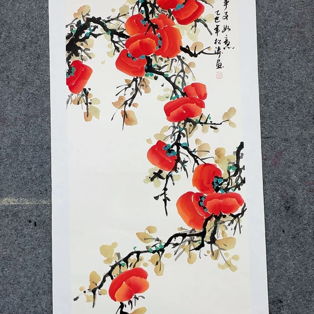 国画100*50纯手绘张松涛