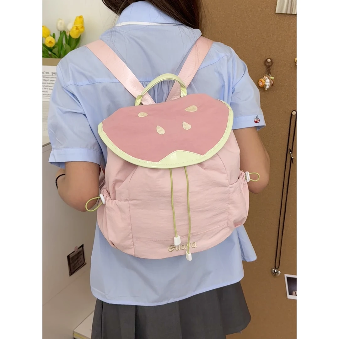 搞怪可爱水果大王时尚百搭潮流大学生上课休闲小众设计手提双肩包