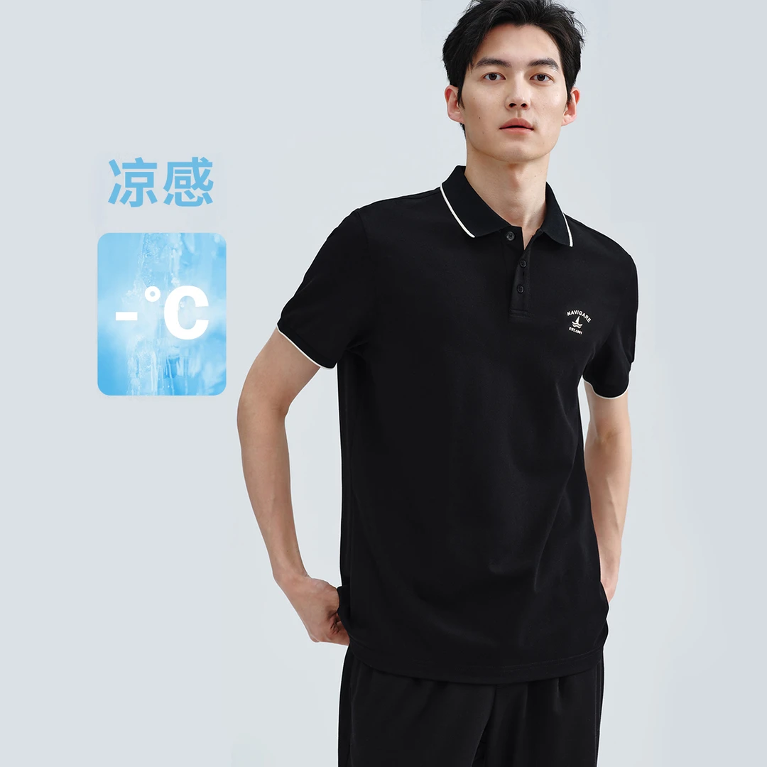 Navigare/纳维凯尔意大利小帆船男士夏季短袖翻领T恤透气POLO衫