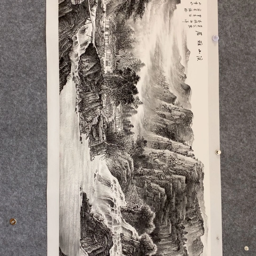 雄***风国画山水作品写意