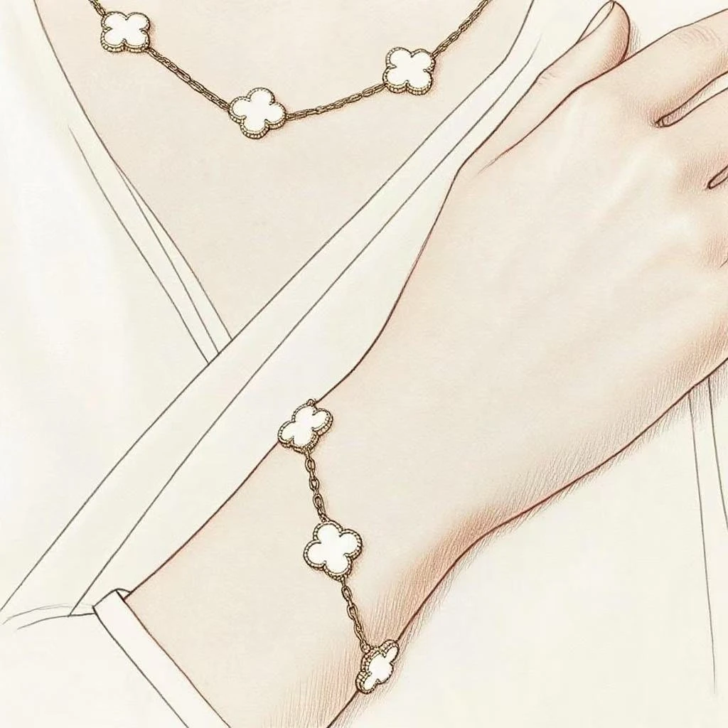 925银手链 925银版本 五花四叶草手链