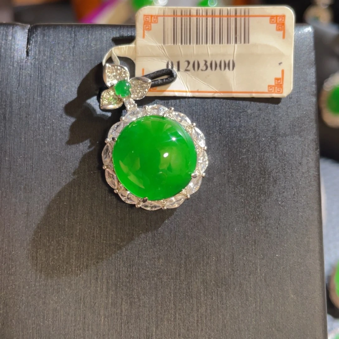 翡翠银S925镶嵌颈饰吊坠