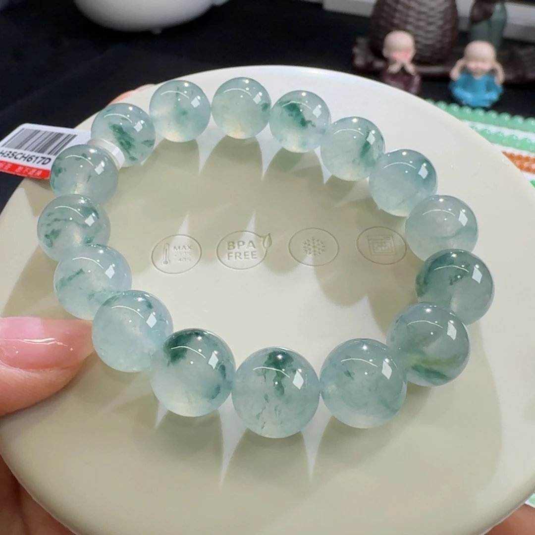未镶嵌手链翡翠巨巨巨巨巨漏高冰飘花单圈12.6mm