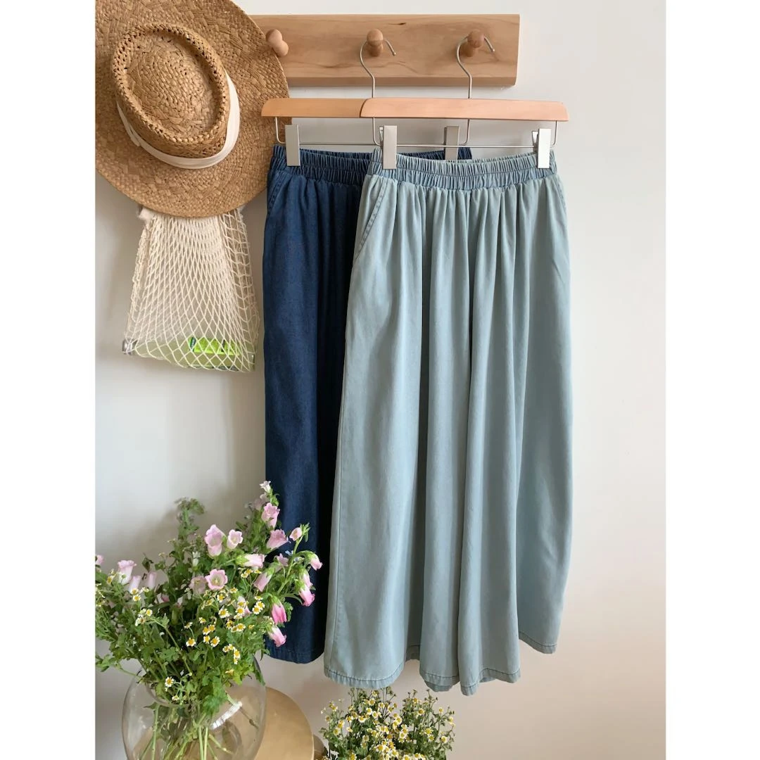 田田家 | 海风裤 慵懒牛仔阔腿裤2024女夏遮肉宽松百搭垂感休闲裤