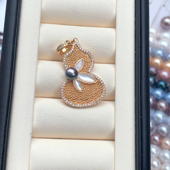 银S925镶嵌淡水珍珠颈饰