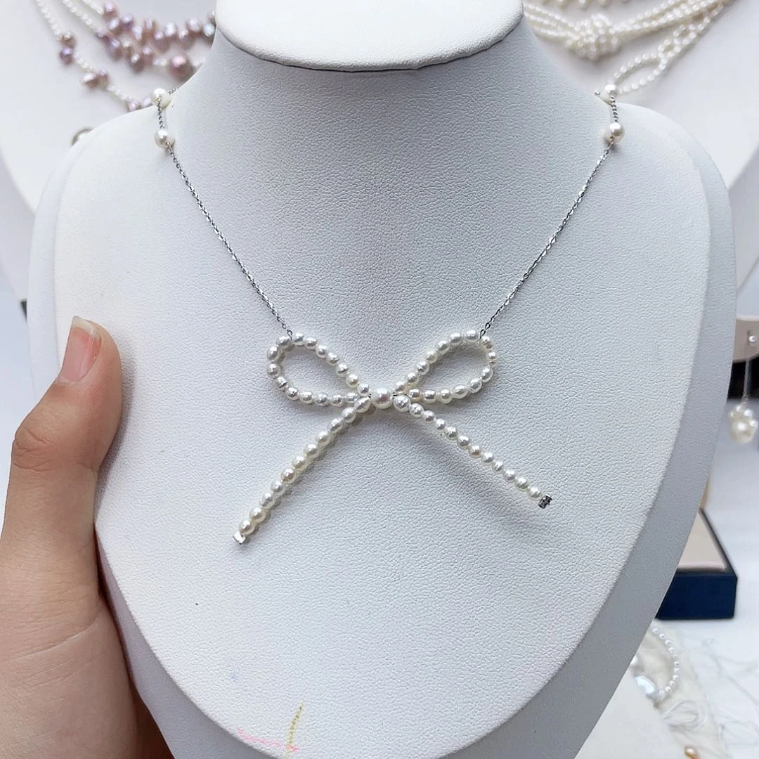 颈饰银S925镶嵌淡水珍珠
