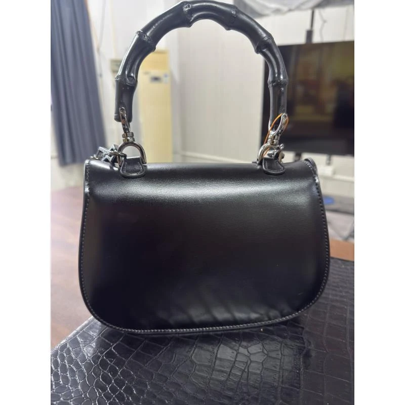 SHIYUN/施蕴黑色色高定百搭款竹节包-34006