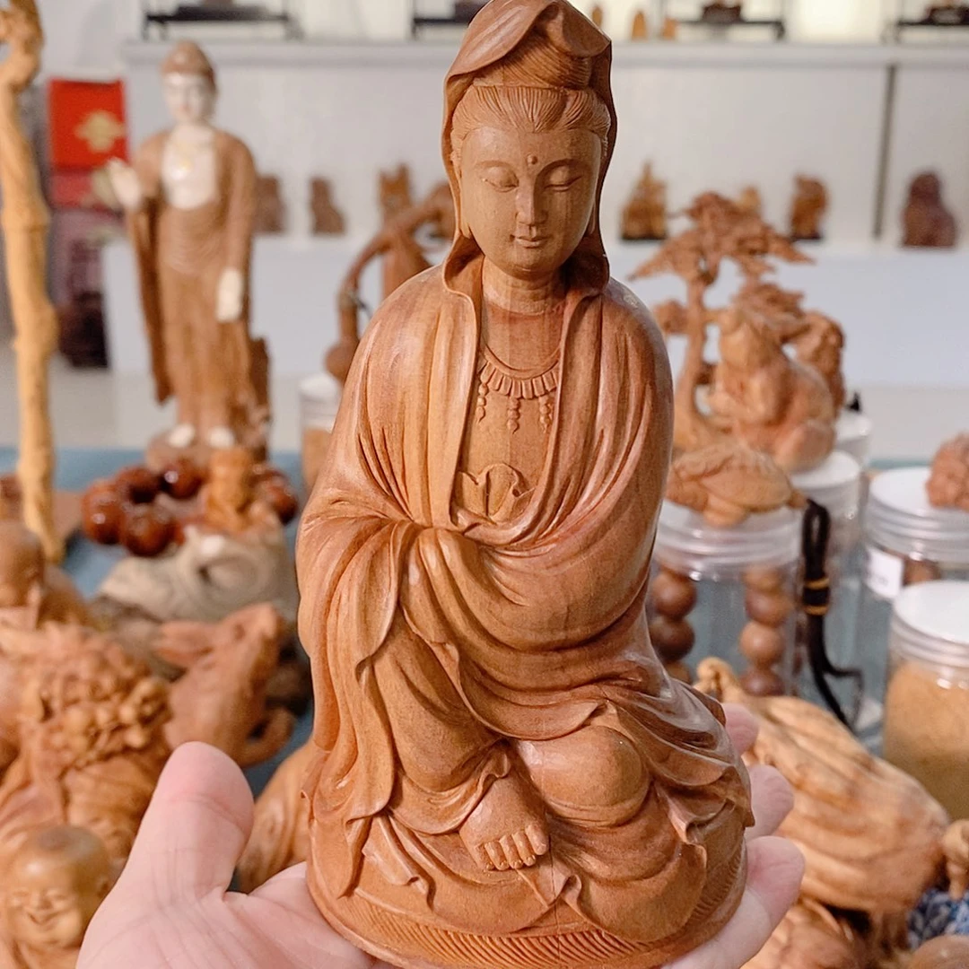 檀香木观音工艺品摆件