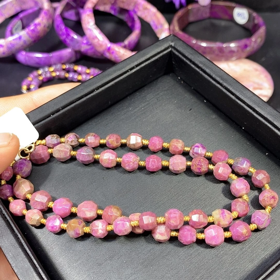 苏纪石（舒俱来）未镶嵌南非舒俱来蜜桃灯笼珠项链