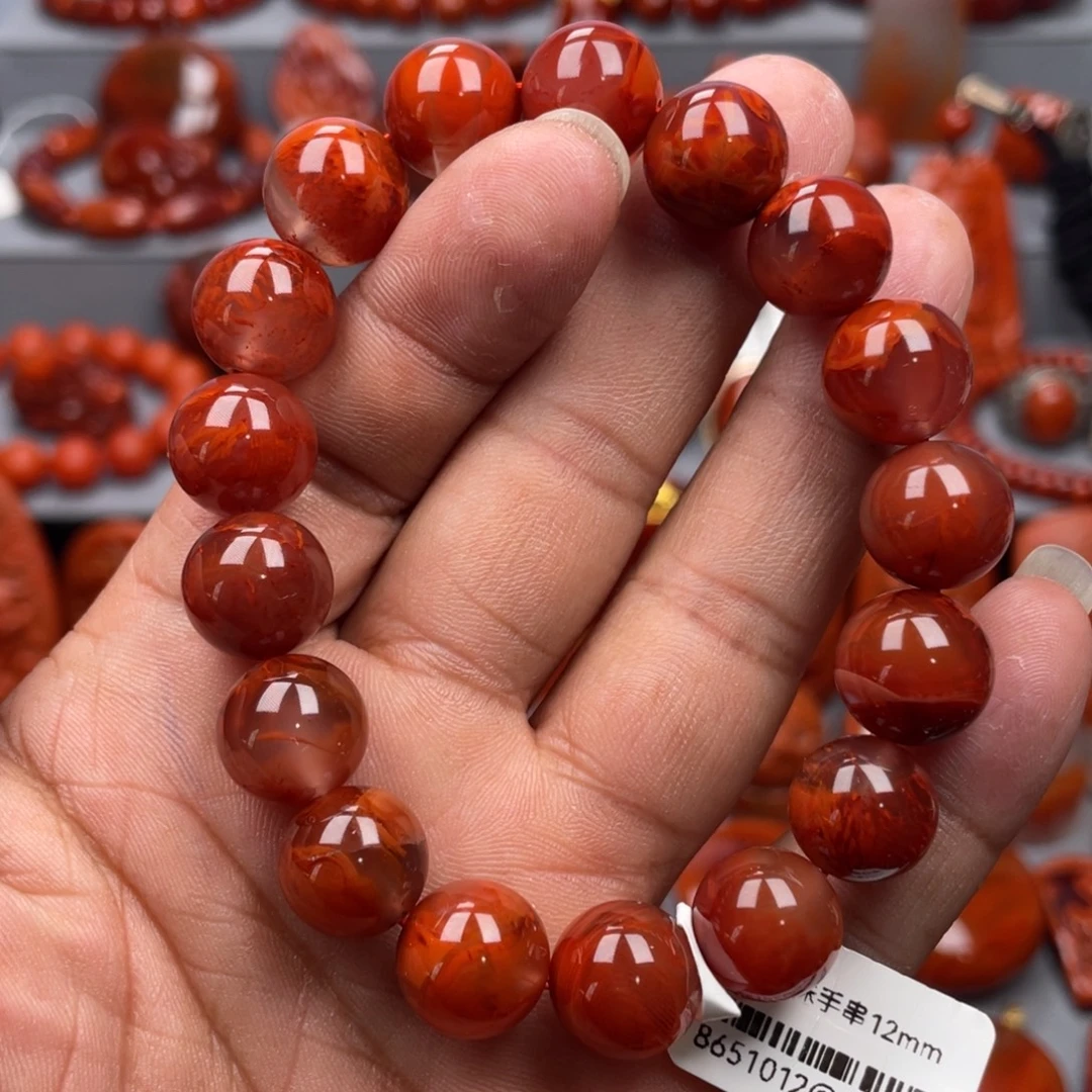 南红玛瑙未镶嵌珠宝奇石单圈12➕