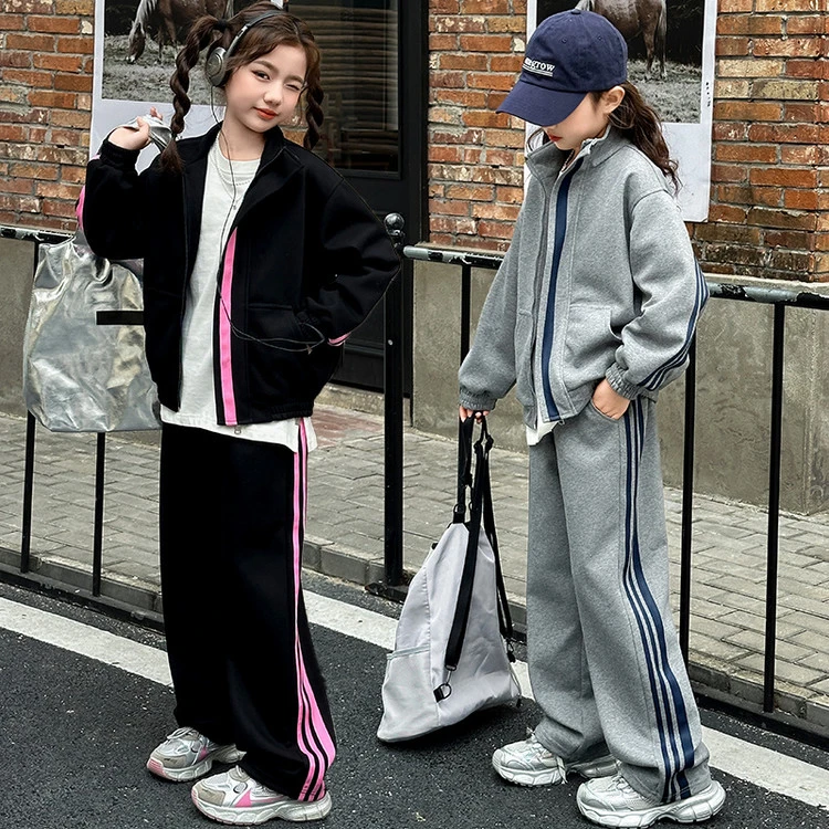 中大童装女童运动套装儿童卫衣阔腿裤两件套洋气春秋休闲时尚潮流